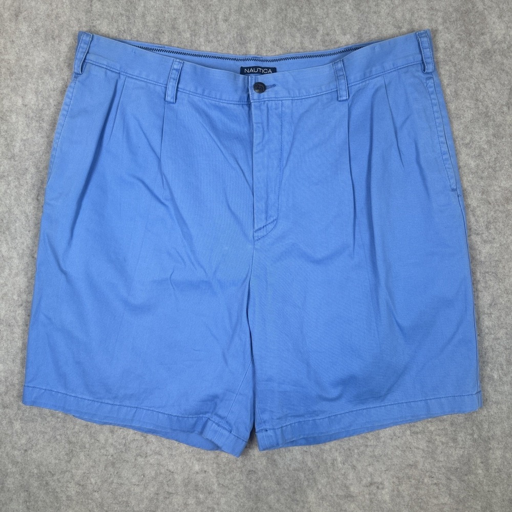 Nautica Deck Shorts 40 W Mens Blue Outdoor Chino‎ Casual Stretch Cotton 21"